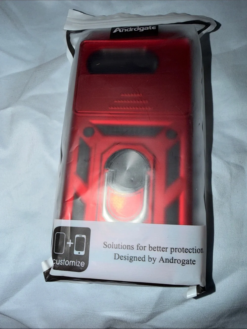 Google Pixal 9A Red Heavy-Duty Sliding Camera Case with Ring Kickstand